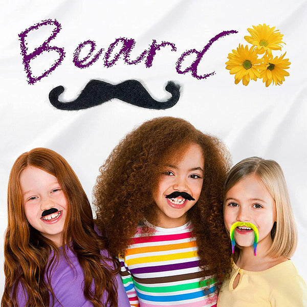 54PCS/SET Fancy Costume Fake Beards Fake Mustache Kids and Adults Self Adhesive