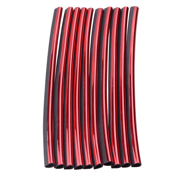 20PCS Red Chrome Car Air Conditioner Outlet Vent Decorative Strip Accessories