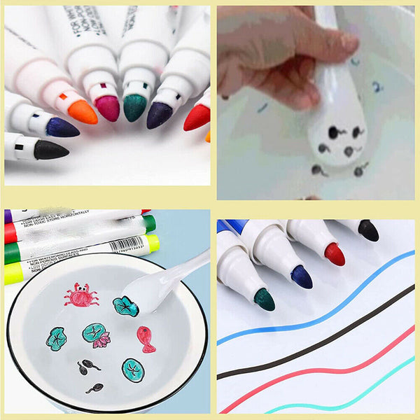 8/12pcMagical Water Painting Pen Magic Doodle Drawing Pens Multicolor Child Gift