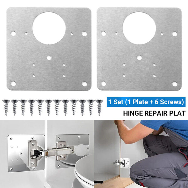 Rust Resistant Steel Furniture Cupboard Repair Mount Tool Hinge Repair Plate AU