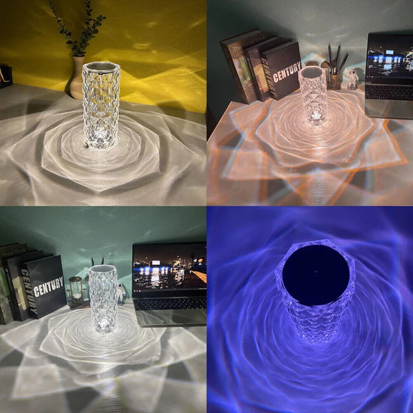 1/2PCS 3/16 Color Crystal LED Light Table Lamp Rose Diamond Touch Lamp with USB