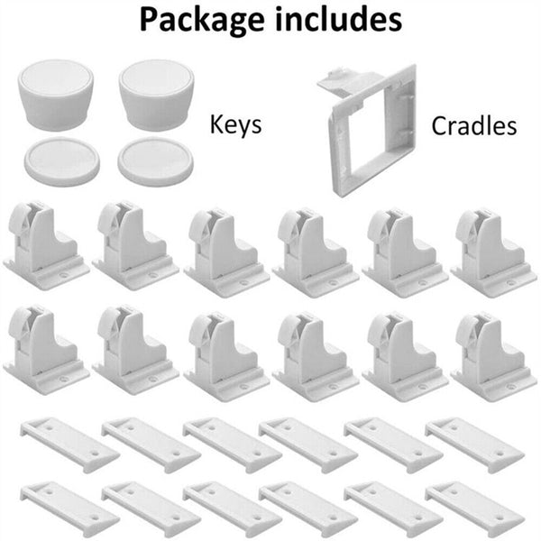 Child Safety Locks Baby Magnet Lock No Drill For Kitchen Cabinet Drawer Cupboard