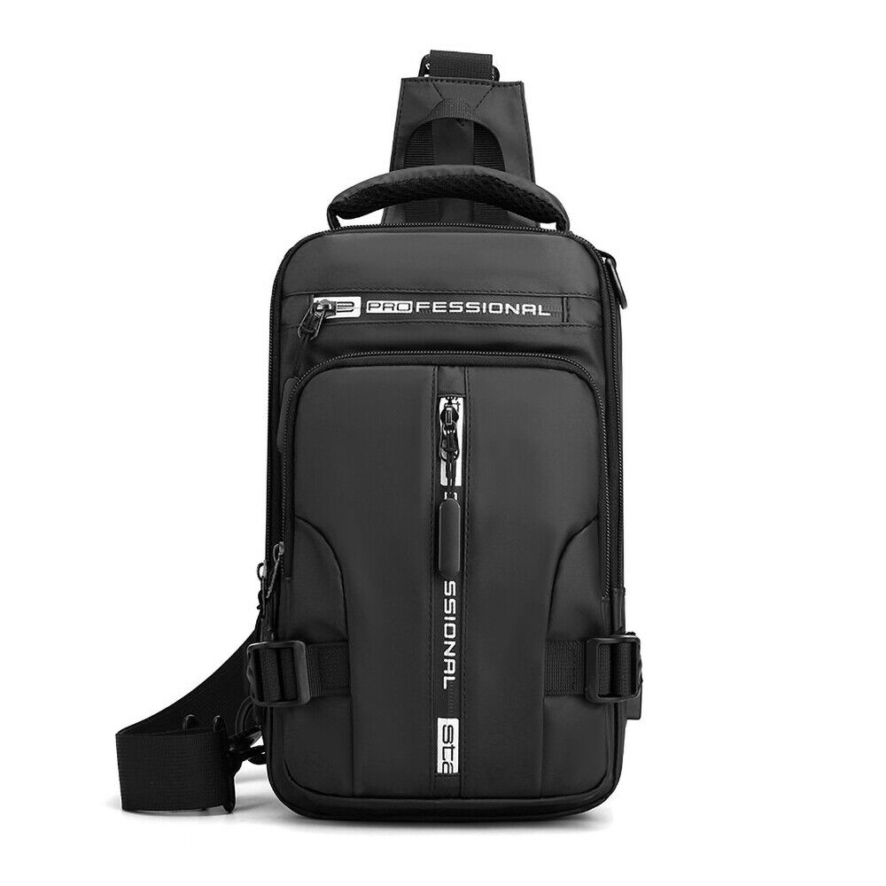 Men's Sling Crossbody Bag Anti-theft Shoulder Chest Messenger Backpack USB Port