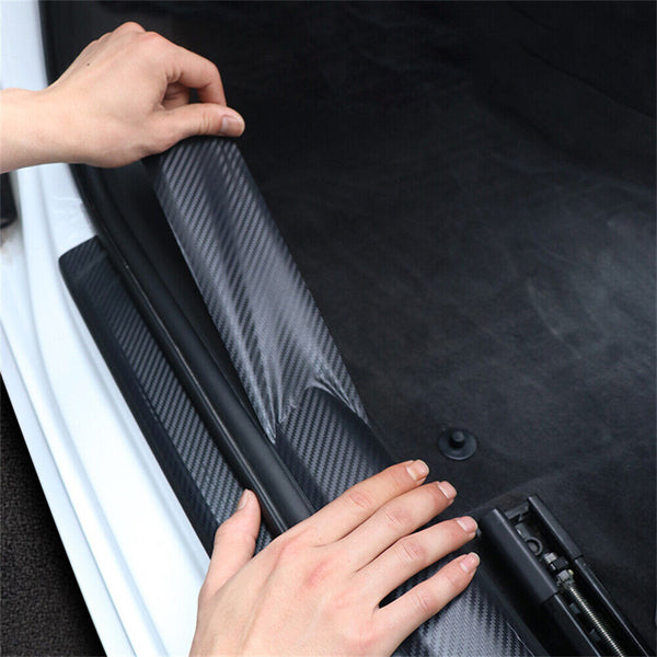 Car Door Sill Protector Edge Sticker Carbon Fiber Rubber DIY Bumper Guard Strip