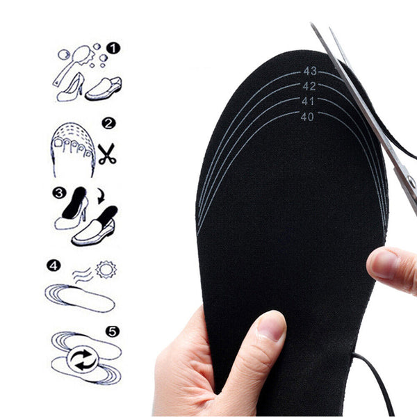 USB Electric Heated Shoe Insoles Feet Heater Foot Winter Warmer Pads Warm Socks