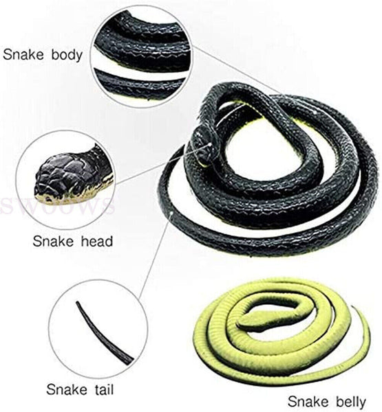 NEW 1.3M Rubber Snakes Realistic Trick Simulation Whimsy Fake Garden Pretend Toy