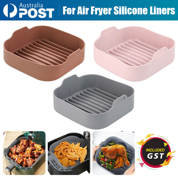 1/3Multifunctional Air Fryer Silicone Pot Non-stick Oven Accessories Baking Tray