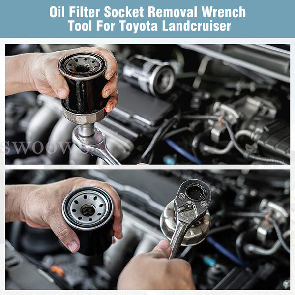 Oil Filter Socket Removal Wrench Tool For Toyota Landcruiser VDJ 200 1VDFTV