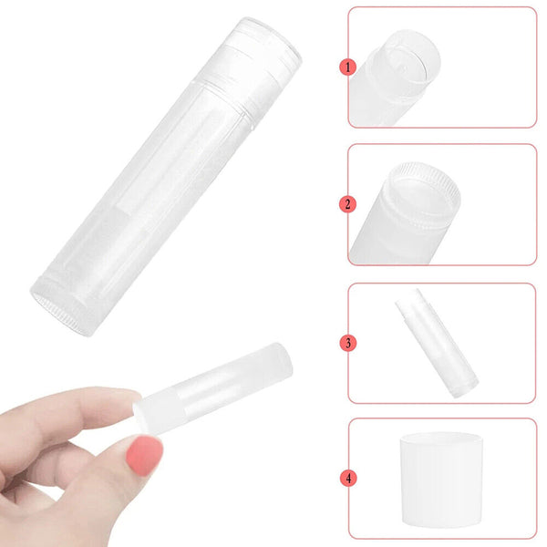 10PCS DIY 5g Clear Empty Lipstick Caps Transparent Container Lip Balm Tubes