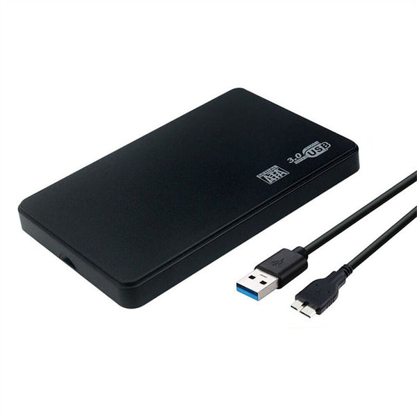 Black USB 3.0 Hard Drive Disk 2.5" SATA HDD SSD External Slim Enclosure Case