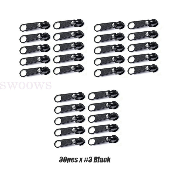 30x Universal Zippers Head Repair Kit Replacement Instant Zip Slider Zipper Fix