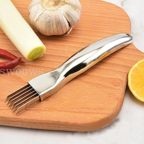 Stainless Steel Vegetable Fruit Onion Slicer Knife Cutter Shredder Tool Kitchen