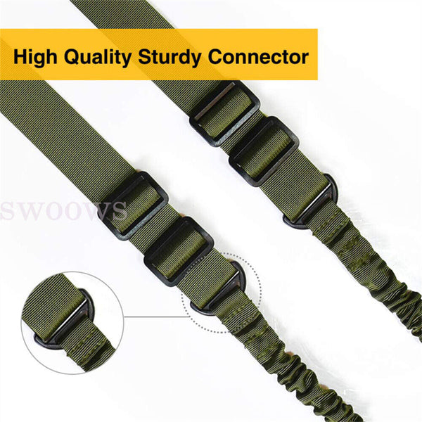 Tactical 2 Point Rifle Gun Sling Strap Adjustable Shotgun Belt Swivel Mount