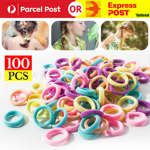 100 Pcs Tiny Colorful Girls Hair Holders Baby Kids Hair Elastics Gum Rubber Band