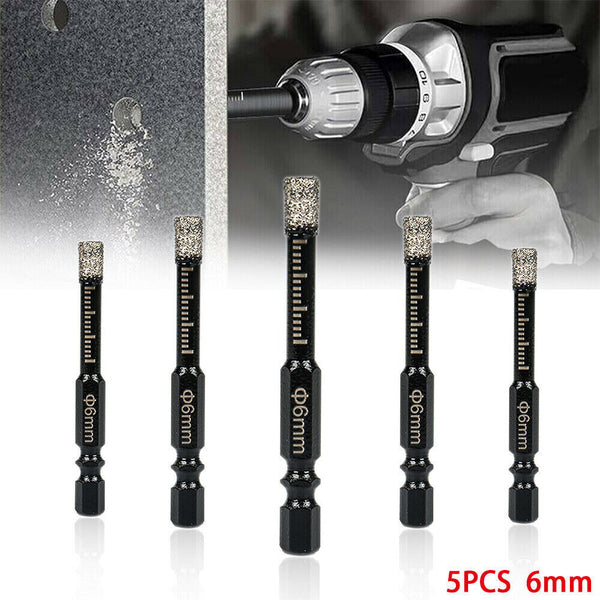 5X Dry Diamond Drill Bit 6mm For Porcelain Granite Tile Glass Ceramics Marble AU