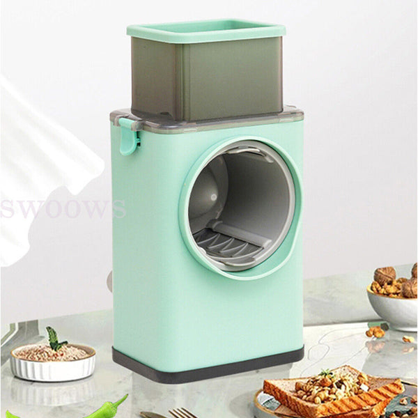 Kitchen Vegetable Food Manual Rotary Drum Grater Chopper Slicer Cutter Shredder