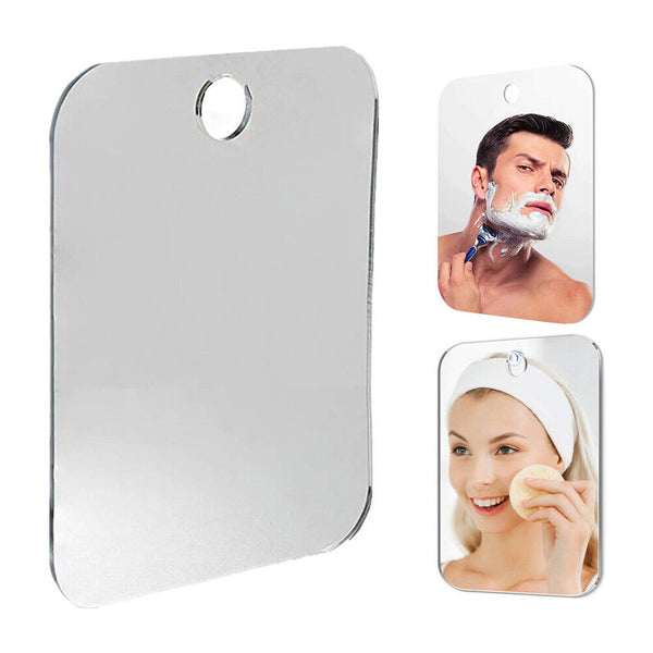 Shave Mirror Bathroom Shower Fogless Shaving PC Lens Anti-Fog Free Wall Hook