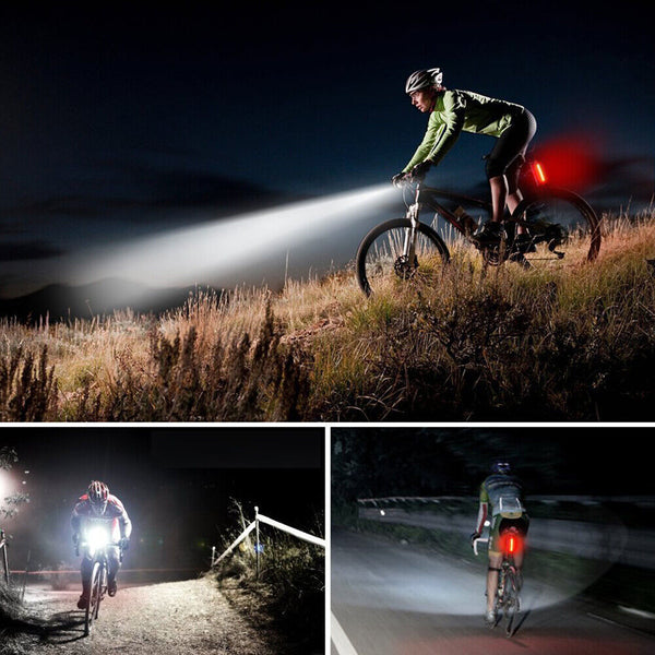 Waterproof Rechargeable LED Bike Bicycle Light USB Cycle Front Back Headlight AU