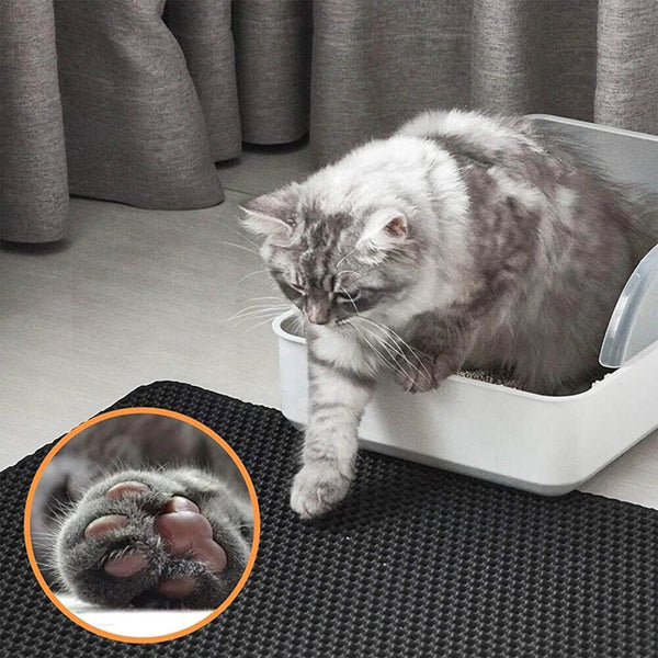 Double-Layer Cat Litter Mat Waterproof Trapper Foldable Pad Pet Rug Home Urine