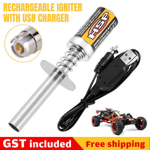 1.2V 1800Mah Rechargeable Glow Plug Igniter For Nitro RC Car Truck W/USB Charger