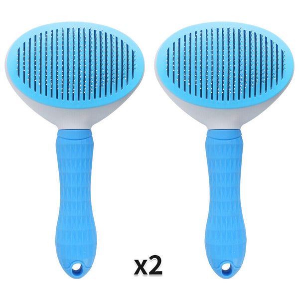 2xPet Dog Cat Grooming Comb Brush Tool Gently Removes Loose Undercoat Knots Mats