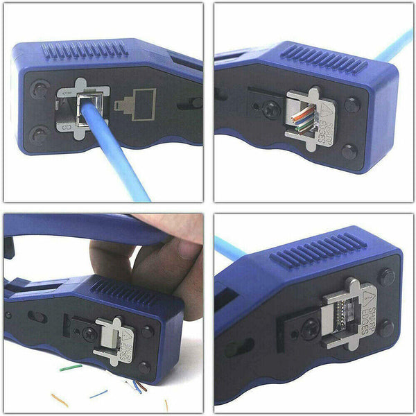 RJ45 EZ Crimper Cat5e 6 7 HD Pass Through Network Connector Crimping LAN Tool AU