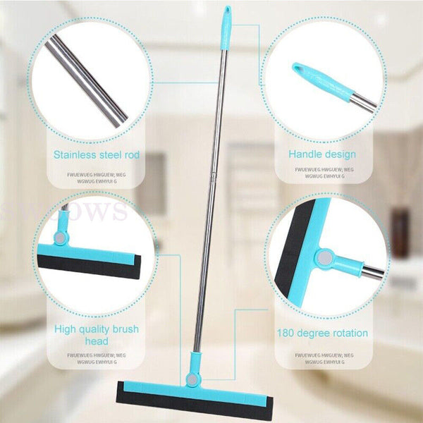 1/2pcs Floor Squeegee Wiper Broom Floor Tile Bathroom/Kitchen Clean Long Handle