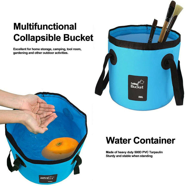 Collapsible Bucket Foldable Water Container Portable for Camping Fishing Hiking