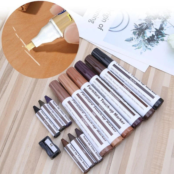 13Pcs Wood Repair Kit Furniture Paint Floor Repair Floor Wax Crayon Paint Pen