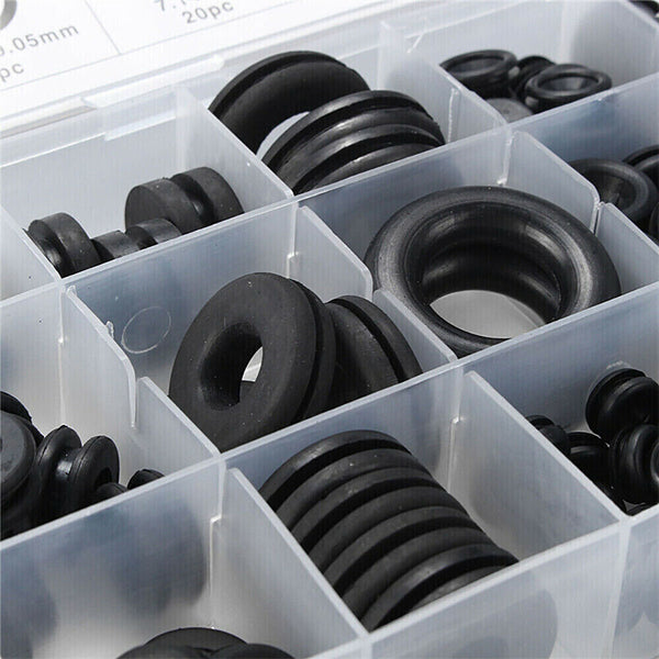 225Pcs Auto Rubber Grommet Assortment Set 7 Popular Sizes Fastener Kit Blanking