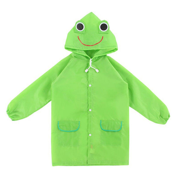 Toddler Girls Boys Baby Cartoon Raincoat Rain Hooded Poncho Coat Kids Outwear AU