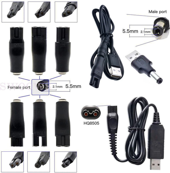 1Set Power Cord 5V Replacement Charger USB Adapter for All Kinds of Hair Clipper