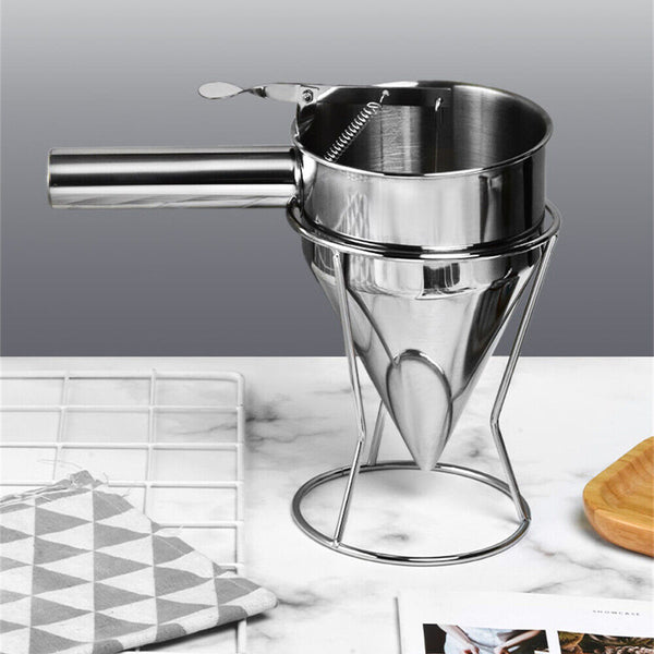 Stainless Steel Donut Cupcake Waffle Batter Funnel Pancake Dispenser Baking Tool