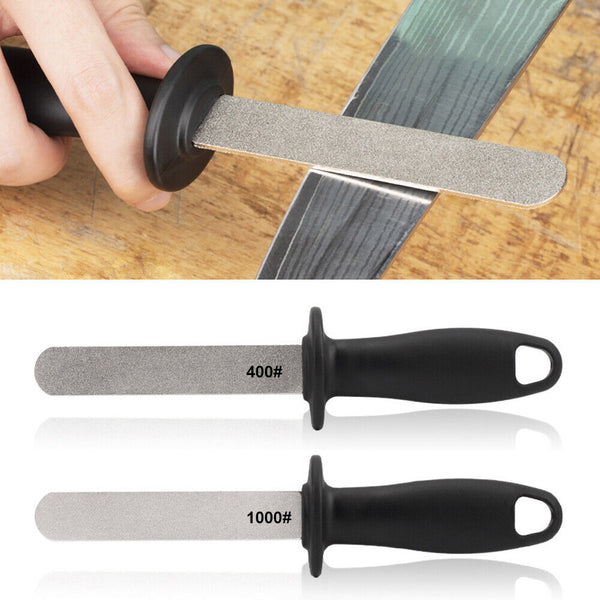 1X 400#/1000# Diamond Knife Sharpener Rod Kitchen Sharpening Steel Household AU