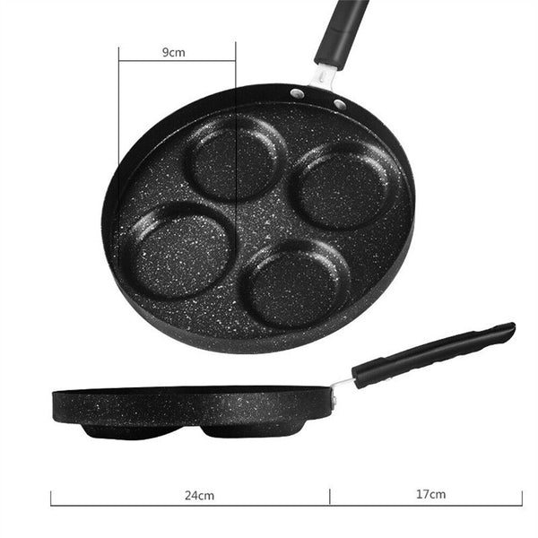 4 Holes Korean Frying Pan Carote Non-stick Round Fry Egg Pancake Pan Giftbox