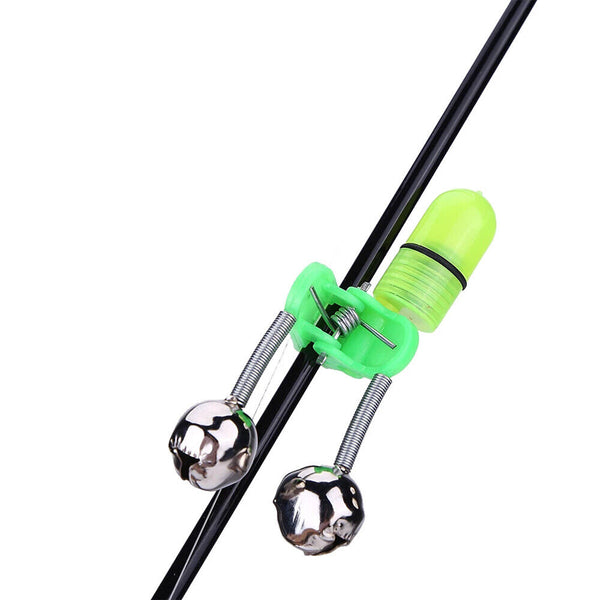 10x Night Fishing Twin Ring Light Bite Alarm Bells LED Outdoor Clip Rod Tip