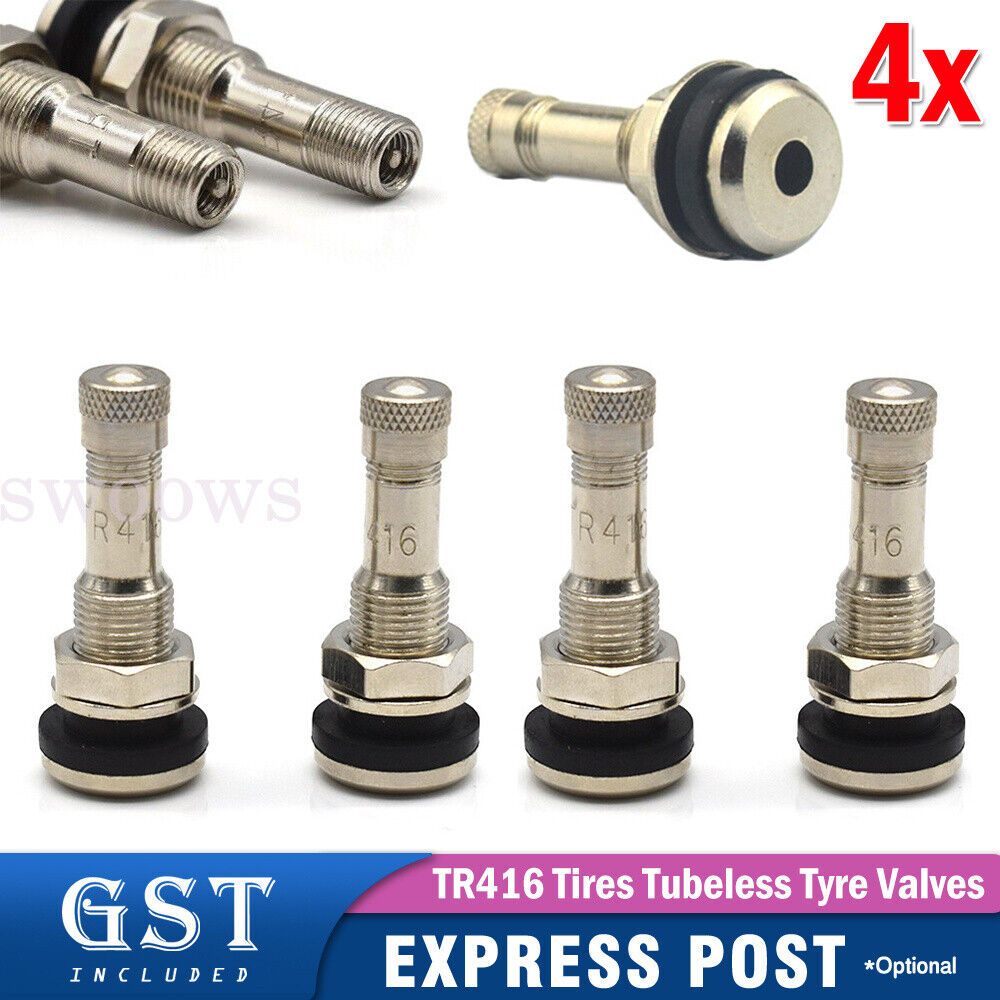 TR416 Chrome Metal TubelessBolt In Valve Stems Tires Tubeless Tyre Valves X4