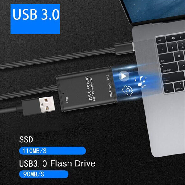 USB 3.1 Type C to USB 3.0 OTG Adapter TF/Micro SD Memory Phone Card Reader AU