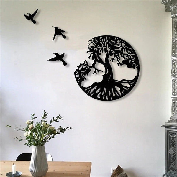 Tree of Life Wall Decor Metal Wall Art Family Tree Wall Decor with 3 Bird tytIy