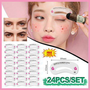 24 Styles DIY Eyebrow Stencil Shaping Template Make Up beauty Grooming Tool