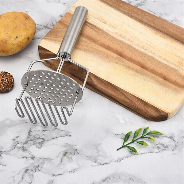 Potatoe Fruit Kitchen Potato Masher Vegetable Press Crusher Stainless Steel Tool