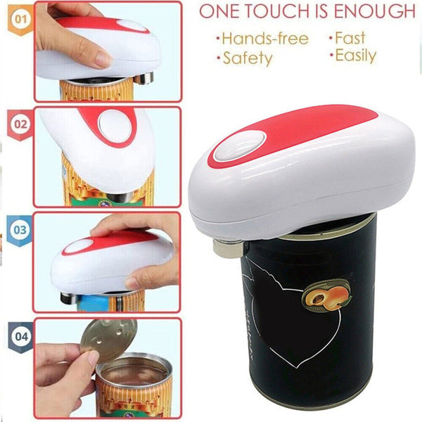 Can Opener Electric Automatic Bottle Lid Jar One Touch Smooth Felt Kitchen Tin