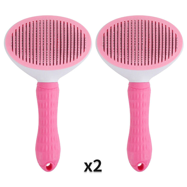 2xPet Dog Cat Grooming Comb Brush Tool Gently Removes Loose Undercoat Knots Mats