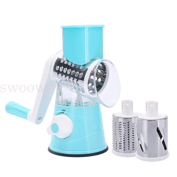 Kitchen Vegetable Fruit Slicer Cutter Shredder Food Manual Rotary Grater Chopper