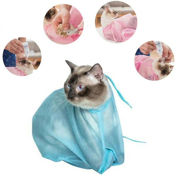 Cat Supplies Washing Bags for Pet Bathing Nail Trimm Mesh Cat Grooming Bath Bag