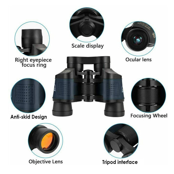 Powerful Telescope 60X60 Binoculars HD 10000M Low Light Vision Outdoor Hunting