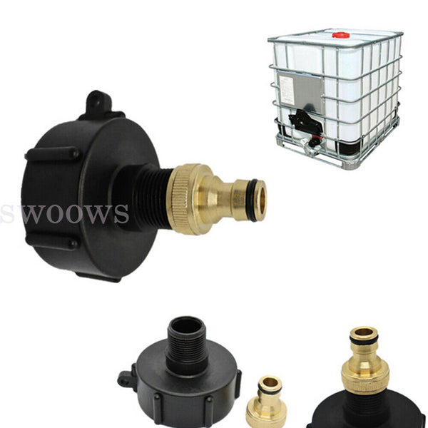 IBC Tank Adapter S60X6 Coarse Threaded Brass Garden Tap With 3/4" Hose Fitting