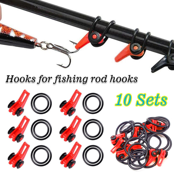 10-50 Red Hook Keeper Fishing Rod Pole Easy Safty Holder Hanger Lure Bait Tackle