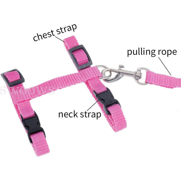 Pet Kitten Cat Walking Harness Lead Nylon Leash Safety Clip Adjustable Collar