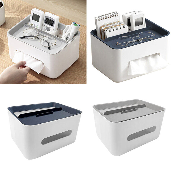 Multifunction Tissue Box Cover Table Napkin Paper Case Holder Storage Organizer